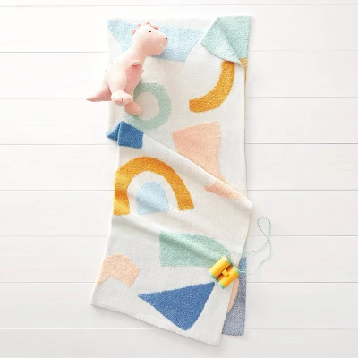 48"x58" Knit Kids' Throw Shapes Cream - Pillowfort™ - Image 4