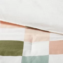 Toddler Kids' Comforter Checkered - Pillowfort™: Cotton, Multicolored, Standard Crib/Toddler, OEKO-TEX Certified