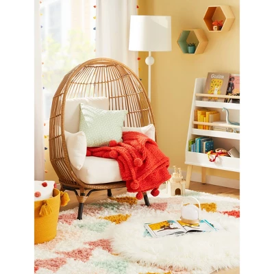 3' Faux Fur Round Kids' Rug White - Pillowfort™ - Image 4