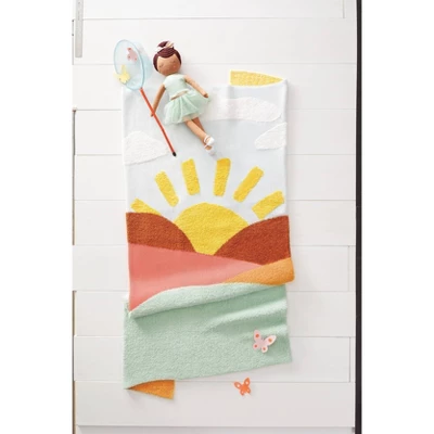 48"x58" Knit Kids' Throw Sunshine Blue - Pillowfort™ - Image 4