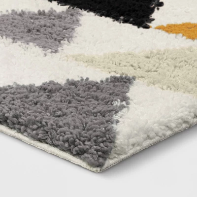 5'x7' Triangles Shag Kids' Rug Black/Cream - Pillowfort™ - Image 2