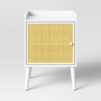 Rattan And Wood Bedside Kids' Table White - Pillowfort™ - Image 3