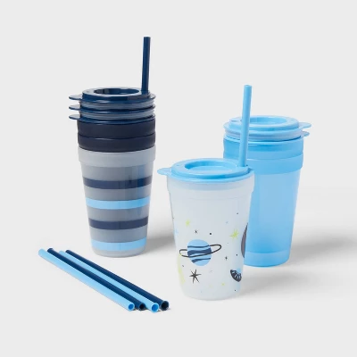 Kids' 18pc Plastic Drinkware Set Green/Blue - Pillowfort™ - Image 4