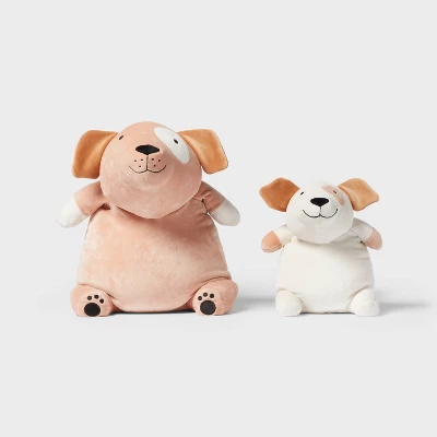 Dog And Baby Weighted Plush Kids' Throw Pillow Brown - Pillowfort™ - Image 3