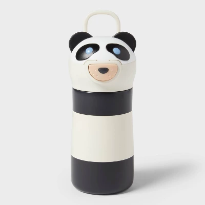 Kids' 10 Fl Oz Panda Animal Water Bottle Black - Pillowfort™ - Image 3