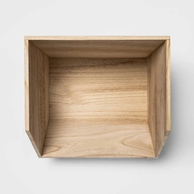 Stackable Wood Kids' Storage Bin Light Brown - Pillowfort™ - Image 3