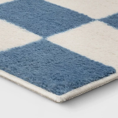 Area Kids' Rug Checker Blue - Pillowfort™ - Image 2