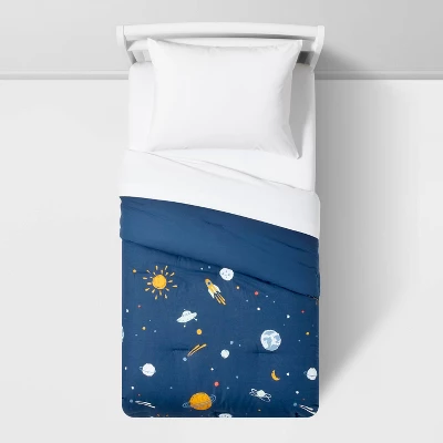 Space Cotton Kids' Comforter Set Navy - Pillowfort™ - Image 3