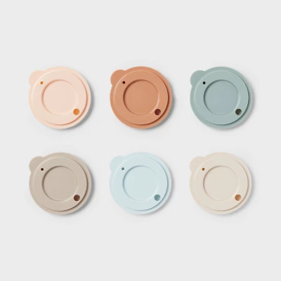 Kids' 6pc Plastic Tumbler Lid - Pillowfort™: Multicolored, Dishwasher-Safe, Ages 3+, Recycled Material - Image 3