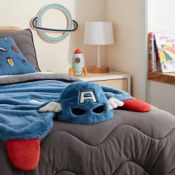 Marvel Captain America Kids' Hooded Blanket - The Marvel Collection By Pillowfort™