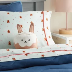 CinnaBunny Kids' Holiday Mini Weighted Plush Throw Pillow Light Brown - Pillowfort™