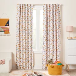 42"W X 84"L All Over Kids' Blackout Window Curtain Panel Floral Print - Pillowfort™