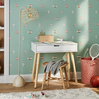 Rattan Kids' Floor Lamp Natural - Pillowfort™ - Image 2