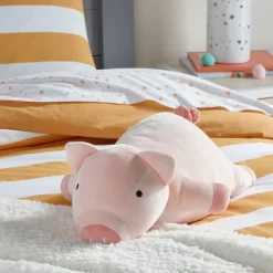 Pig Weighted Plush Kids' Throw Pillow Pink - Pillowfort™