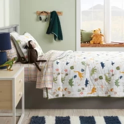 Dinosaur Poly Cotton Reversible Kids' Quilt - Pillowfort™