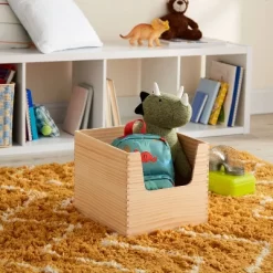 Stackable Kids' Wood Storage Bin Natural - Pillowfort™