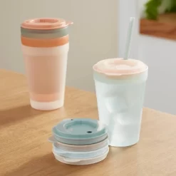 Kids' 6pc Plastic Tumbler Lid - Pillowfort™: Multicolored, Dishwasher-Safe, Ages 3+, Recycled Material