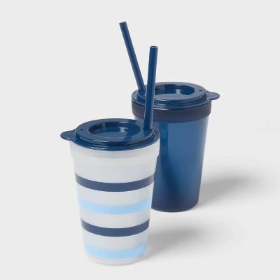 Kids' 18pc Plastic Drinkware Set Green/Blue - Pillowfort™ - Image 3
