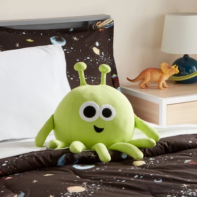 Alien Soothing Weighted Plush Kids' Throw Pillow Green - Pillowfort™