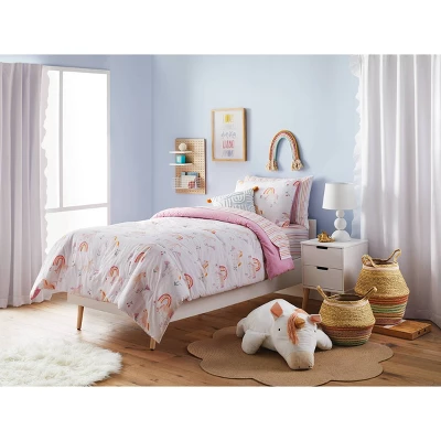 3' Faux Fur Round Kids' Rug White - Pillowfort™ - Image 2