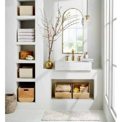 Stackable Wood Kids' Storage Bin Light Brown - Pillowfort™ - Image 6