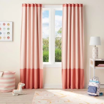 84" Tonal Blackout Window Kids' Panel Pink - Pillowfort™