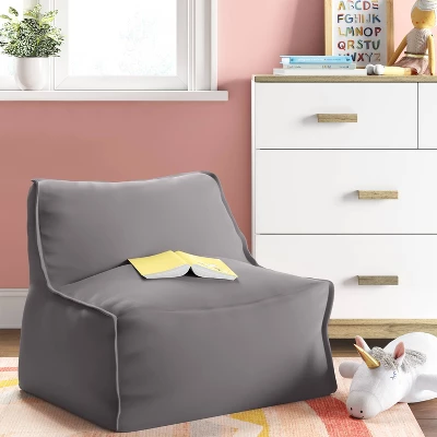 Armless Lounge Kids' Chair Gray - Pillowfort™
